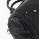 Chloe Paddington Hand Bag Leather Black Gold Silver Auth BA15978M-16