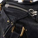 Chloe Paddington Hand Bag Leather Black Gold Silver Auth BA15978M-19