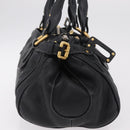 Chloe Paddington Hand Bag Leather Black Gold Silver Auth BA15978M-4