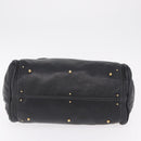 Chloe Paddington Hand Bag Leather Black Gold Silver Auth BA15978M-5