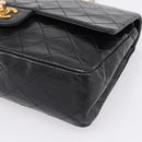 CHANEL Matelasse25 Chain Shoulder Bag Lamb Skin Black Gold CC Auth BA15979V-9