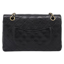 CHANEL Matelasse25 Chain Shoulder Bag Lamb Skin Black Gold CC Auth BA15979V-2