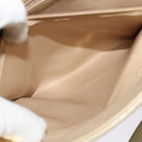 CHANEL Matelasse Chain Shoulder Bag Satin Beige Gold CC Auth BA1598-20