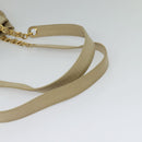 CHANEL Matelasse Chain Shoulder Bag Satin Beige Gold CC Auth BA1598-7