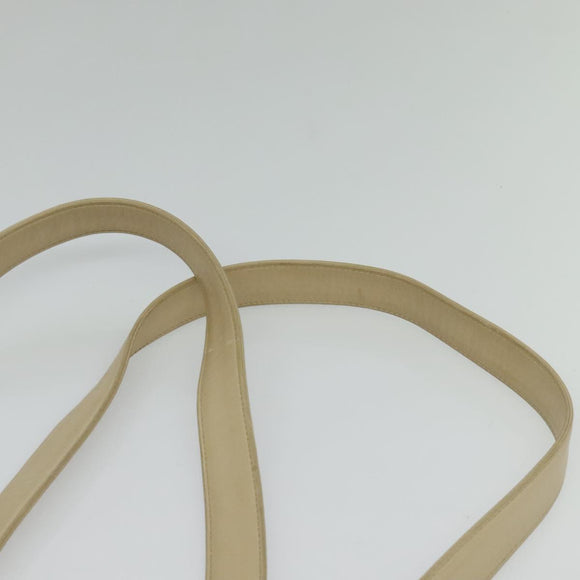 CHANEL Matelasse Chain Shoulder Bag Satin Beige Gold CC Auth BA1598