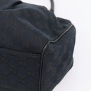 GUCCI GG Canvas Sukey Hand Bag Black Gold 211944 Auth BA15982V-12