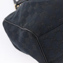 GUCCI GG Canvas Sukey Hand Bag Black Gold 211944 Auth BA15982V-13