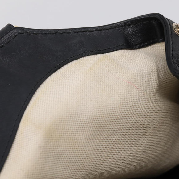 GUCCI GG Canvas Sukey Hand Bag Black Gold 211944 Auth BA15982V