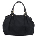 GUCCI GG Canvas Sukey Hand Bag Black Gold 211944 Auth BA15982V-3
