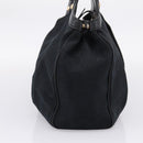 GUCCI GG Canvas Sukey Hand Bag Black Gold 211944 Auth BA15982V-5