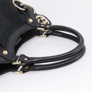GUCCI GG Canvas Sukey Hand Bag Black Gold 211944 Auth BA15982V-7