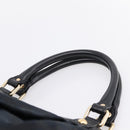 GUCCI GG Canvas Sukey Hand Bag Black Gold 211944 Auth BA15982V-8