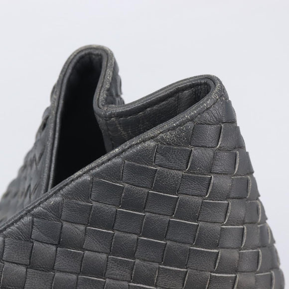 Bottega Veneta INTRECCIATO Tote Bag Leather Gray Gold 189632 Auth BA15983A