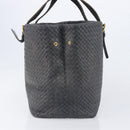Bottega Veneta INTRECCIATO Tote Bag Leather Gray Gold 189632 Auth BA15983A-5