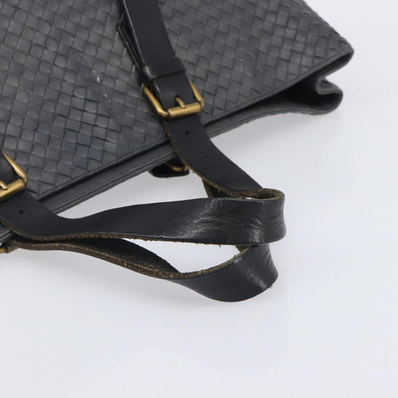 Bottega Veneta INTRECCIATO Tote Bag Leather Gray Gold 189632 Auth BA15983A