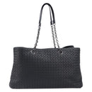 Bottega Veneta INTRECCIATO Chain Tote Bag Leather Black Auth BA15984M-2