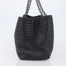 Bottega Veneta INTRECCIATO Chain Tote Bag Leather Black Auth BA15984M-5