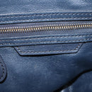 CELINE Luggage Micro Shopper Hand Bag Leather Navy Gold Auth BA15985V-18