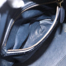 CELINE Luggage Micro Shopper Hand Bag Leather Navy Gold Auth BA15985V-24
