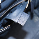 CELINE Luggage Micro Shopper Hand Bag Leather Navy Gold Auth BA15985V-11