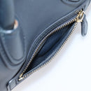 CELINE Luggage Micro Shopper Hand Bag Leather Navy Gold Auth BA15985V-25