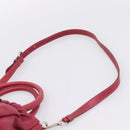 PRADA Hand Bag Leather 2way Red Silver Auth BA15986V-10