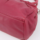 PRADA Hand Bag Leather 2way Red Silver Auth BA15986V-14