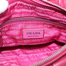 PRADA Hand Bag Leather 2way Red Silver Auth BA15986V-18
