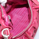 PRADA Hand Bag Leather 2way Red Silver Auth BA15986V-19