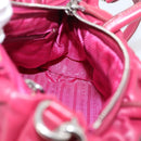 PRADA Hand Bag Leather 2way Red Silver Auth BA15986V-20