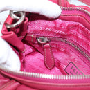PRADA Hand Bag Leather 2way Red Silver Auth BA15986V-22