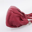 PRADA Hand Bag Leather 2way Red Silver Auth BA15986V-5