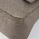 FENDI Celeria Mamma Baguette Bag Leather Beige Silver 8BR102 Auth BA15987V-11
