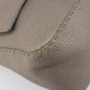 FENDI Celeria Mamma Baguette Bag Leather Beige Silver 8BR102 Auth BA15987V-12