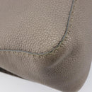 FENDI Celeria Mamma Baguette Bag Leather Beige Silver 8BR102 Auth BA15987V-14