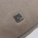 FENDI Celeria Mamma Baguette Bag Leather Beige Silver 8BR102 Auth BA15987V-18