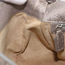 FENDI Celeria Mamma Baguette Bag Leather Beige Silver 8BR102 Auth BA15987V-24