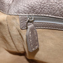 FENDI Celeria Mamma Baguette Bag Leather Beige Silver 8BR102 Auth BA15987V-25