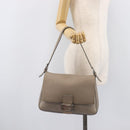 FENDI Celeria Mamma Baguette Bag Leather Beige Silver 8BR102 Auth BA15987V-28