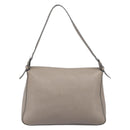 FENDI Celeria Mamma Baguette Bag Leather Beige Silver 8BR102 Auth BA15987V-3