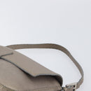 FENDI Celeria Mamma Baguette Bag Leather Beige Silver 8BR102 Auth BA15987V-8