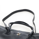 CHANEL Executive Tote Bag Leather 2way Black Silver CC Auth BA15992SAM-10