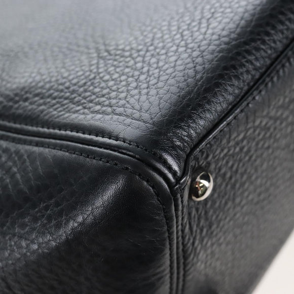 CHANEL Executive Tote Bag Leather 2way Black Silver CC Auth BA15992SAM