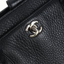 CHANEL Executive Tote Bag Leather 2way Black Silver CC Auth BA15992SAM-16