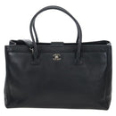 CHANEL Executive Tote Bag Leather 2way Black Silver CC Auth BA15992SAM-2