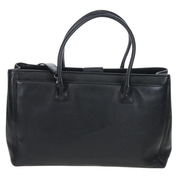 CHANEL Executive Tote Bag Leather 2way Black Silver CC Auth BA15992SAM