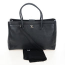 CHANEL Executive Tote Bag Leather 2way Black Silver CC Auth BA15992SAM-38