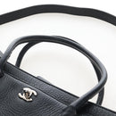 CHANEL Executive Tote Bag Leather 2way Black Silver CC Auth BA15992SAM-8