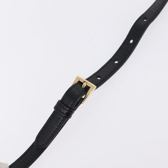 PRADA Hand Bag Leather 2way Black Gold Auth BA15993SAM