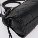PRADA Hand Bag Leather 2way Black Gold Auth BA15993SAM-17
